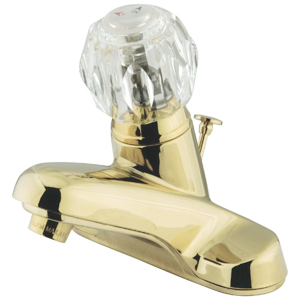 4" Centerset Bathroom Faucet, Polished Brass